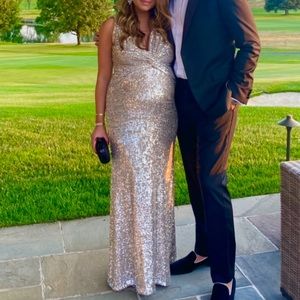 Size 10 women sparkly silver/gold gown - gorgeous